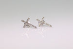 10K Diamond Cross Post Earrings